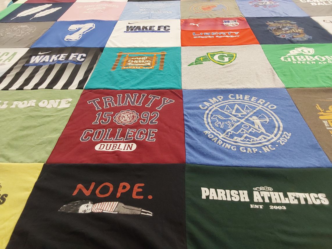 T-shirt quilt featuring wake fc by Kathryn from NC