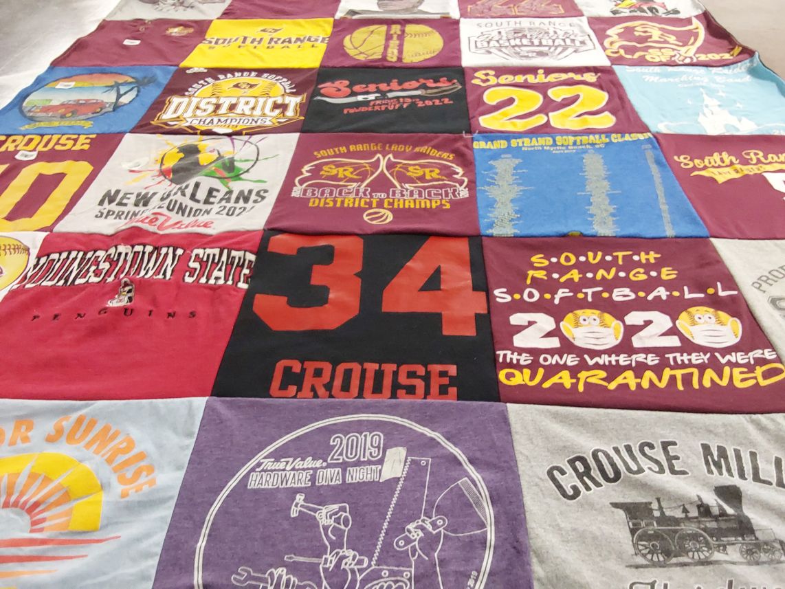 T-shirt quilt featuring south range softball by hannah from OH