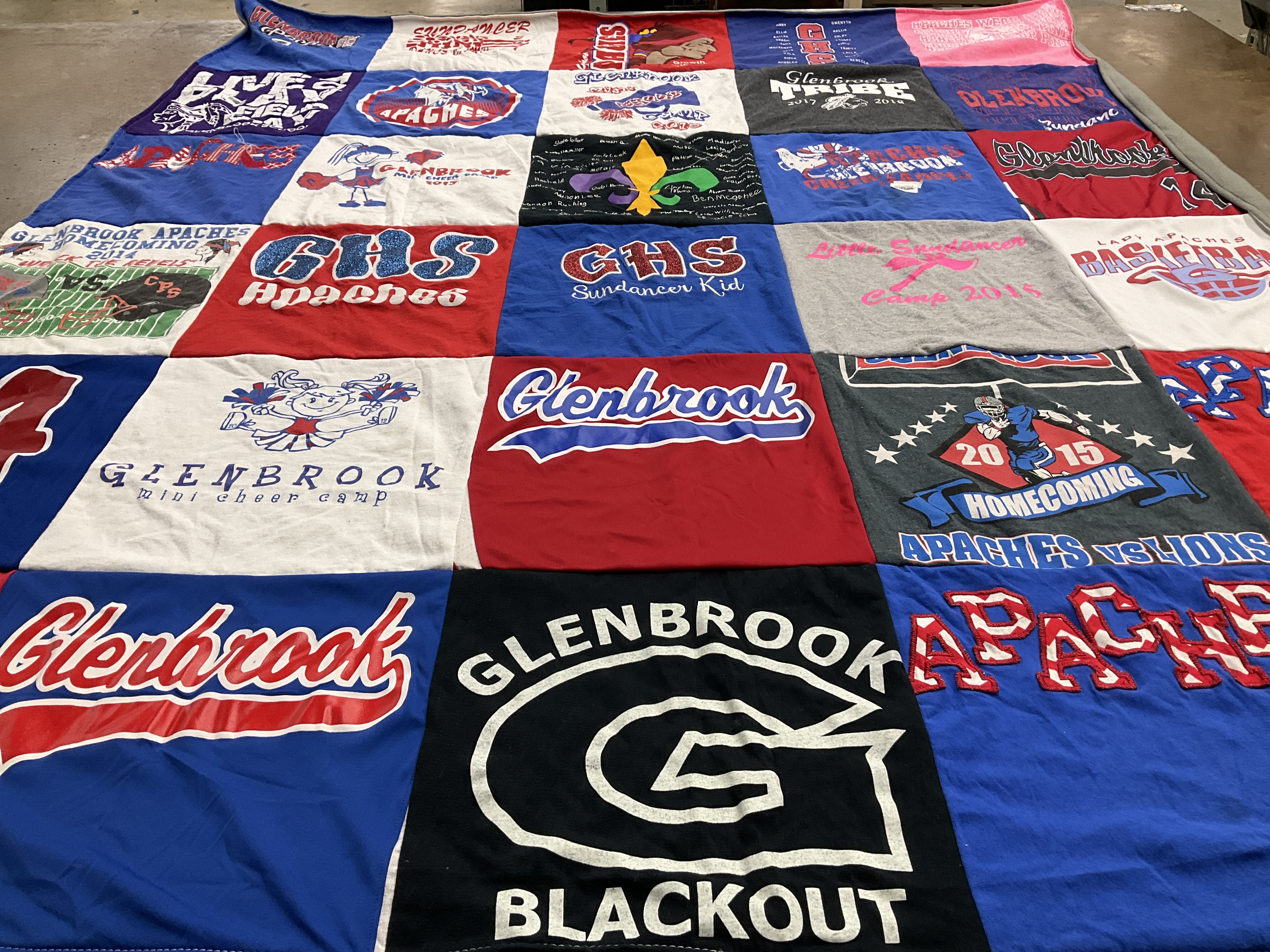 T-shirt quilt featuring glenbrook apaches by Haley from LA