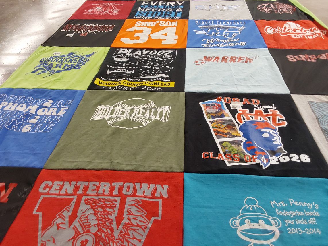 T-shirt quilt featuring middle tennessee women's basketball by Ginger from TN