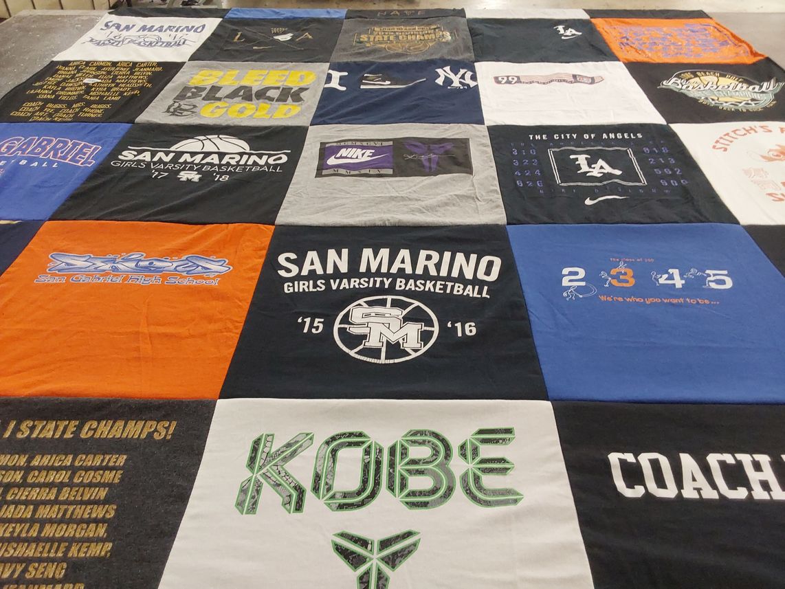 T-shirt quilt featuring san marino varsity basketball by Annie from CA