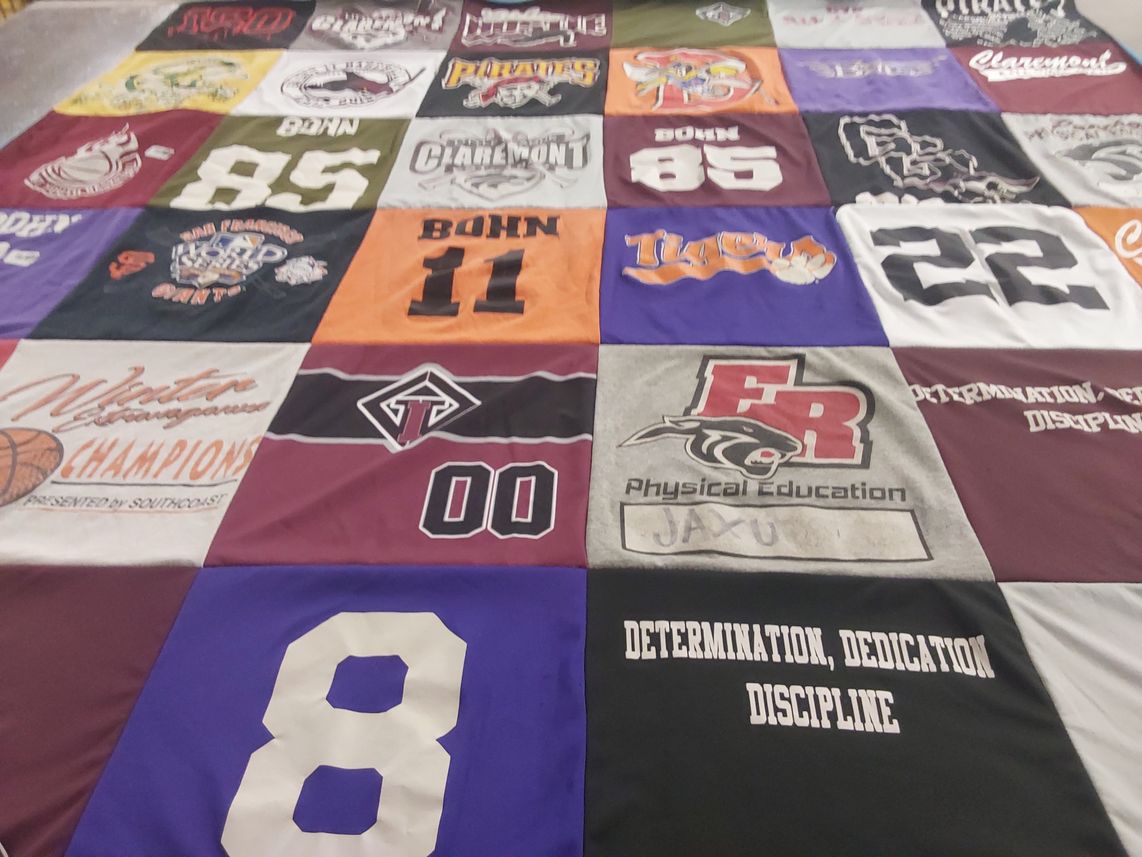 T-shirt quilt featuring brownsburg high school by Heather from CA