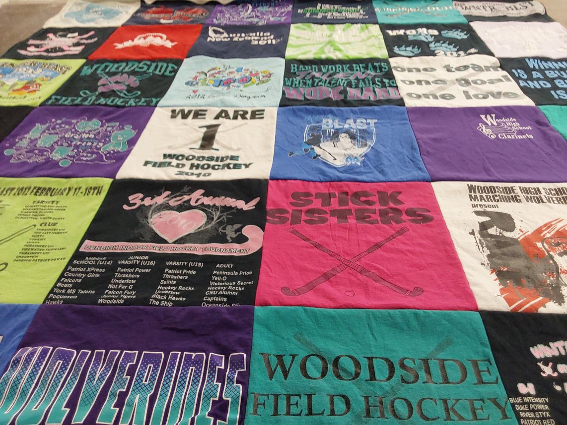T-shirt quilt featuring woodside wolverines by Christine from FL