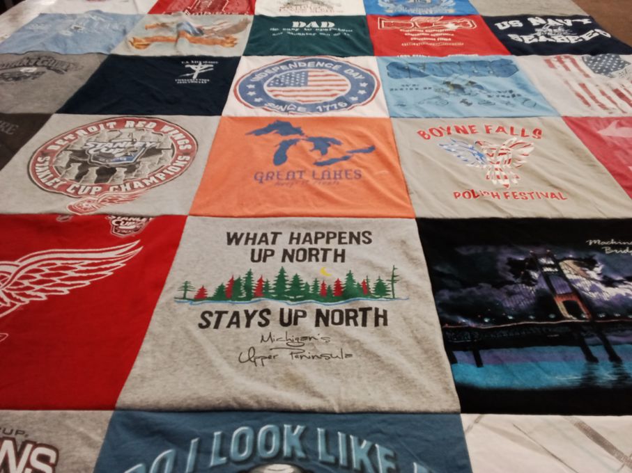 T-shirt quilt featuring detroit red wings by Gail from MI