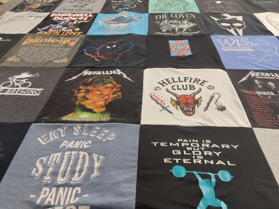 T-shirt quilt from war college by Kristina from FL