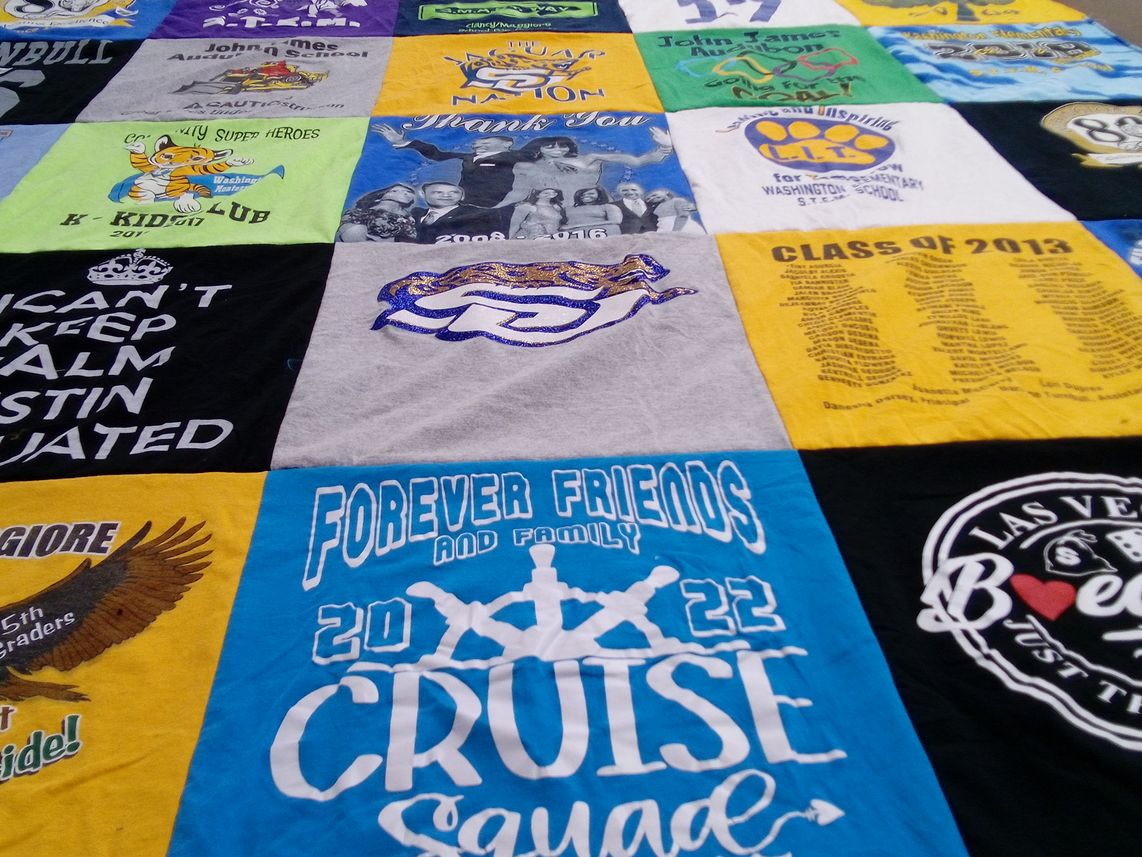 T-shirt quilt from john james audubon school by Darlene from LA