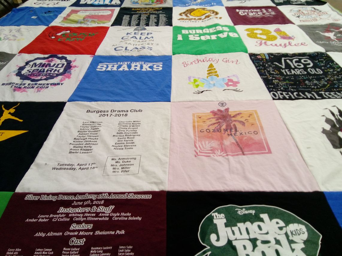 T-shirt quilt from burgess elementary school by Amanda from SC