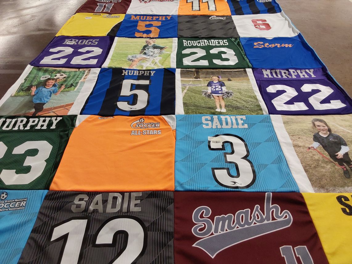 T-shirt quilt featuring roughriders by Maddie from TX