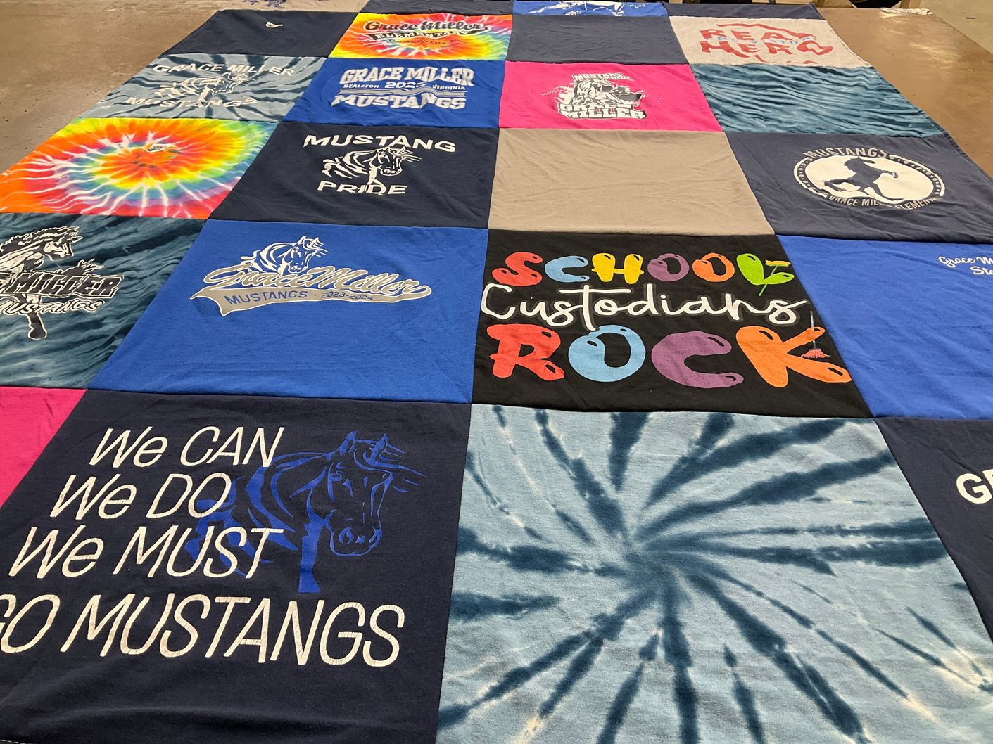 T-shirt quilt featuring grace miller mustangs by Paula from VA