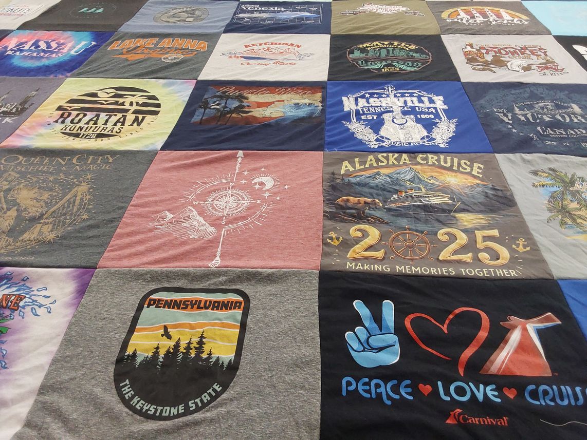 T-shirt quilt with cruising, travel themes by Travis  from VA