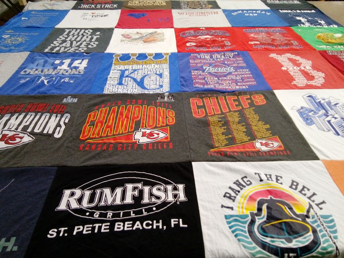 T-shirt quilt featuring kansas city chiefs by Donna from NY