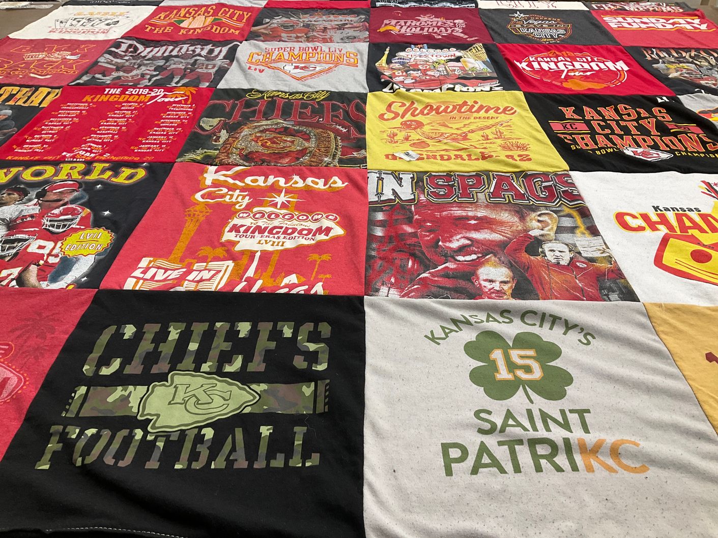 T-shirt quilt featuring kansas city chiefs by Lauren from KS