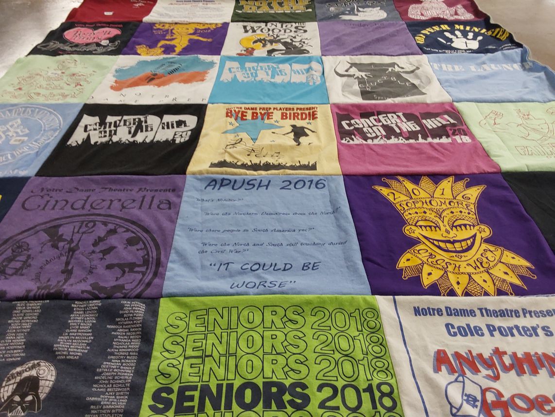 T-shirt quilt from notre dame high school by Bea from MI