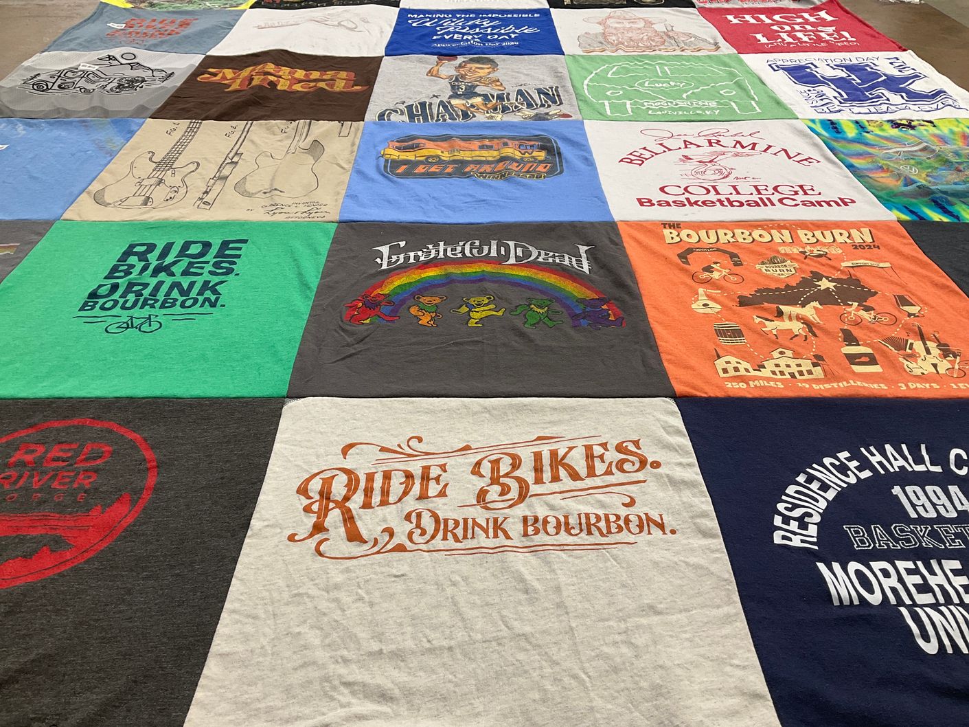 T-shirt quilt from bellarmine university, morehead university by Michael from KY
