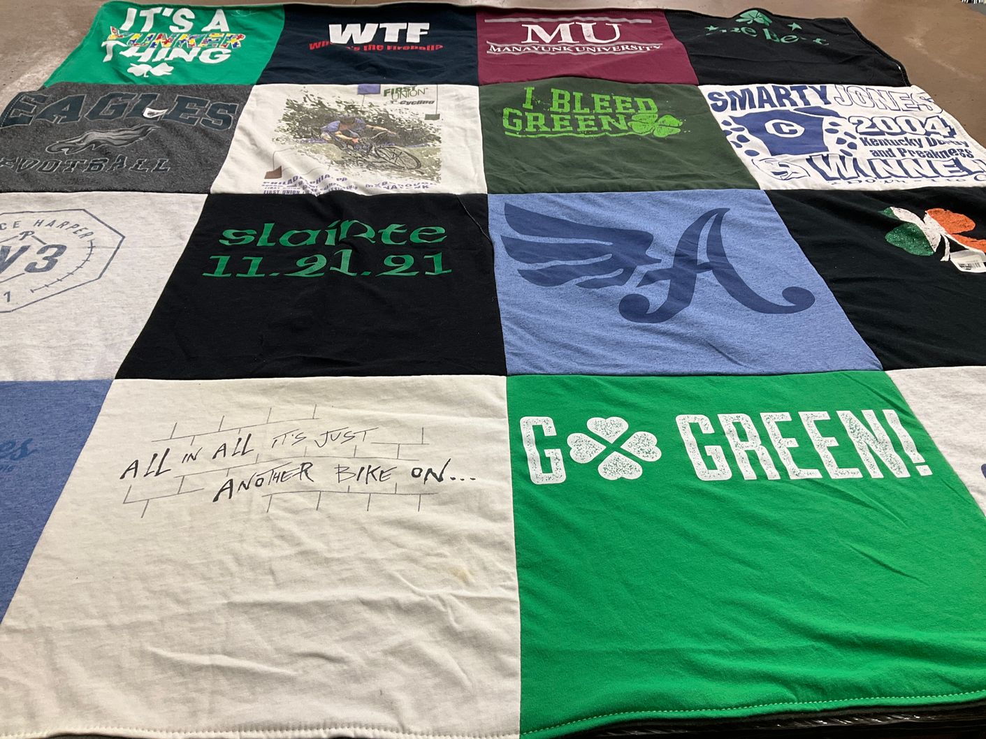 T-shirt quilt featuring eagles football by Maryellen from PA