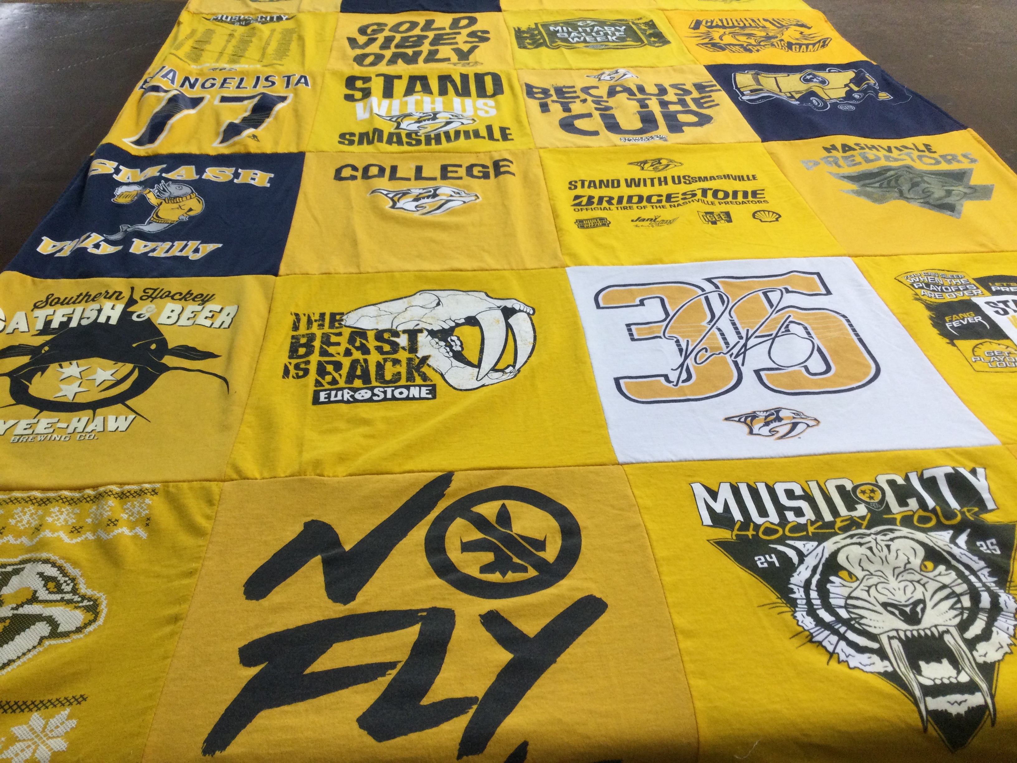 T-shirt quilt featuring nashville predators by Rhonda from TN