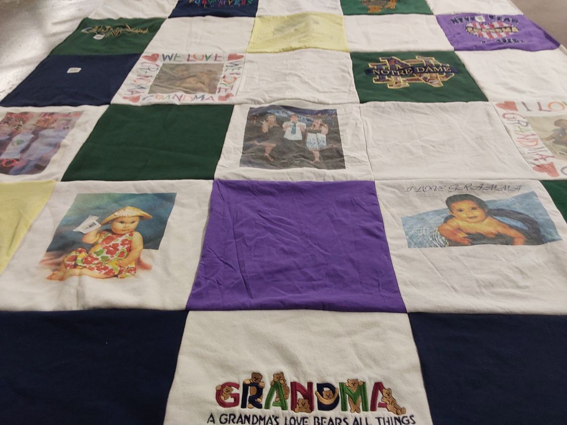 T-shirt quilt from notre dame university by Lori from FL