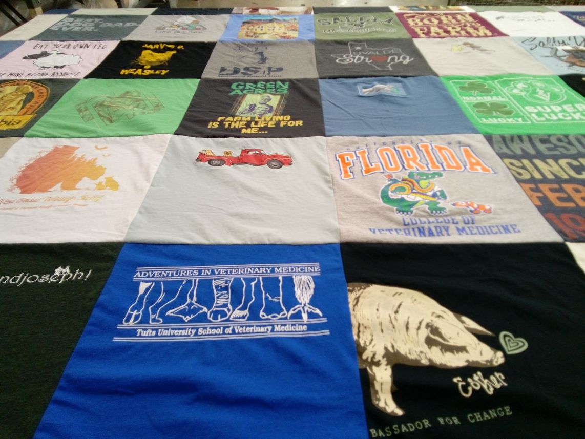 T-shirt quilt from tufts university by Val from NY