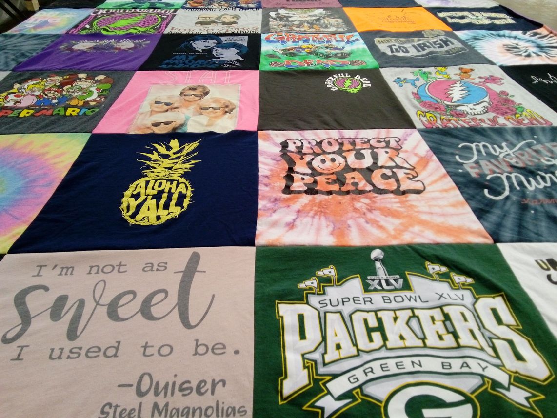 T-shirt quilt featuring green bay packers by Dawn from MI