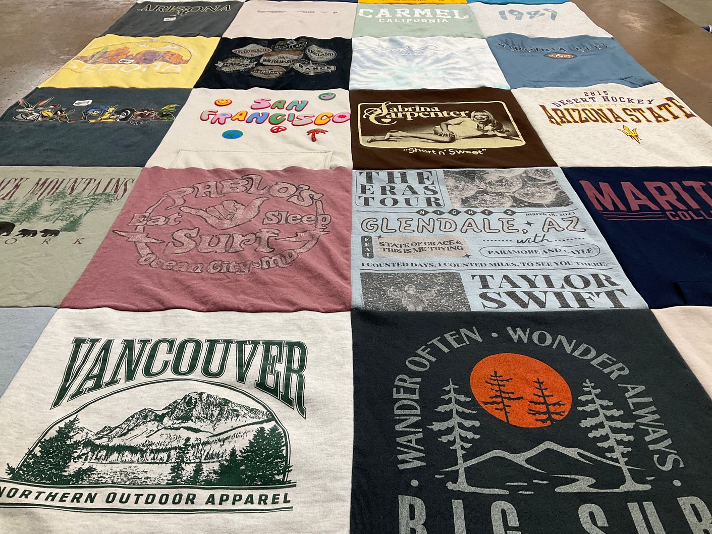 T-shirt quilt from arizona state university, marist college by ERIKA from NV
