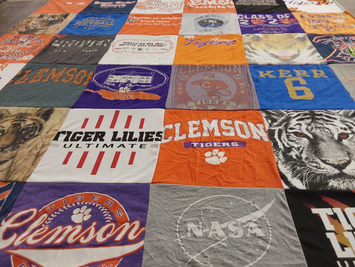 T-shirt quilt featuring clemson tigers by Clancy from SC