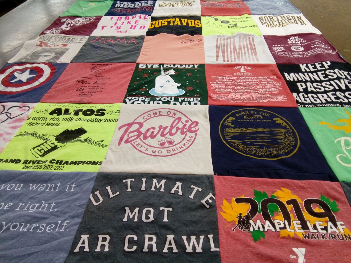 T-shirt quilt from gustavus adolphus college by Elizabeth from MI