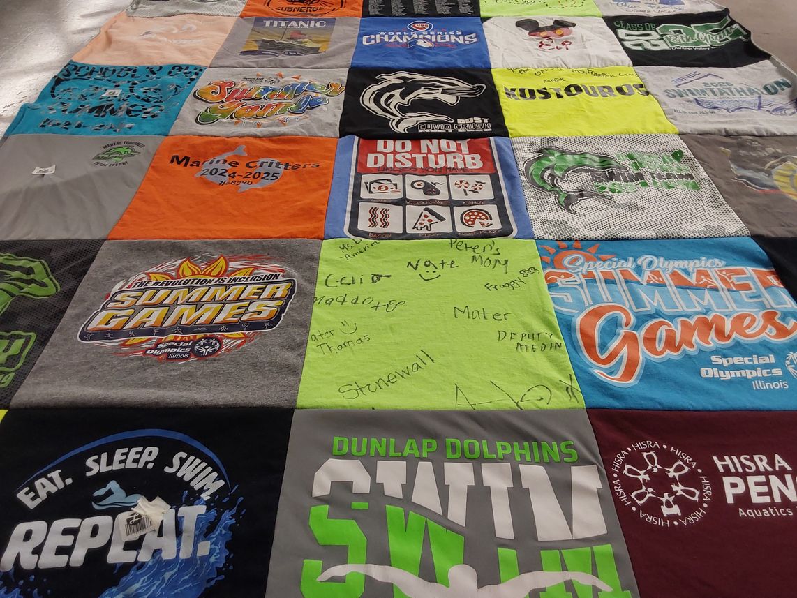 T-shirt quilt from dunlap high school by Sandy from IL