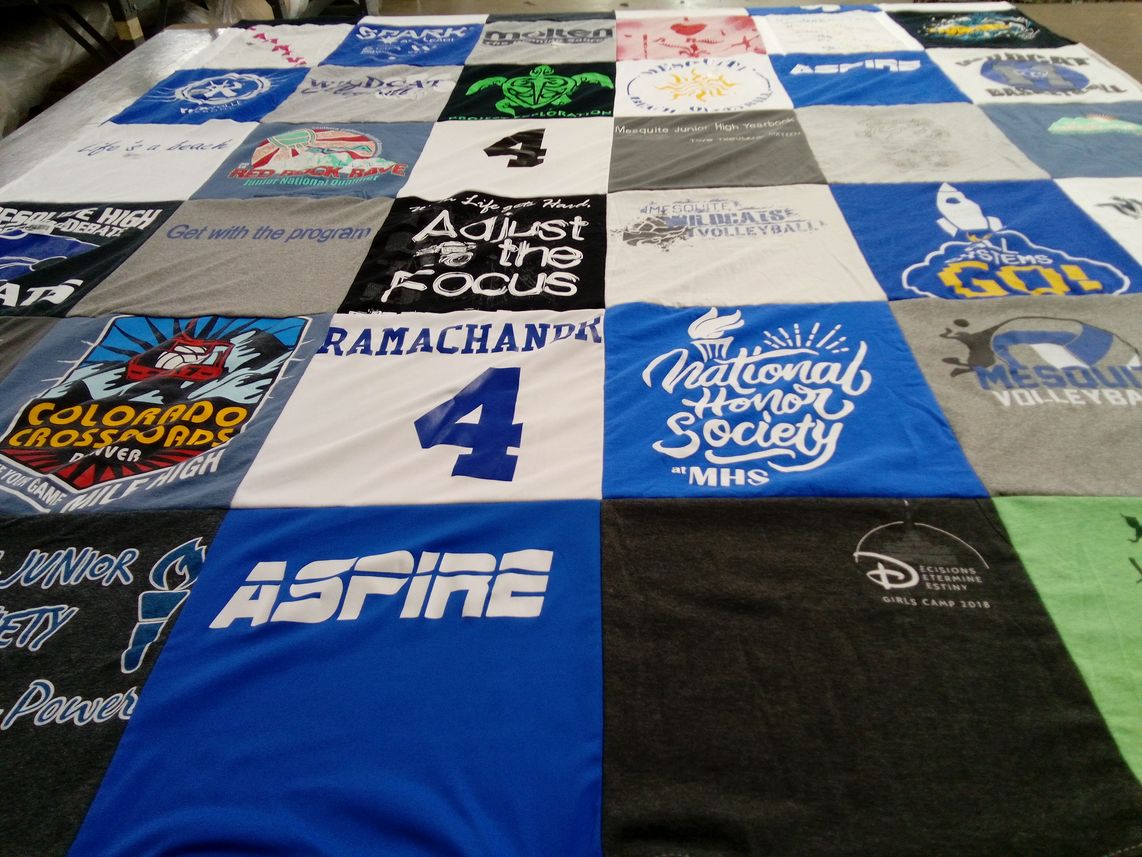 T-shirt quilt from mesquite junior high school by Sumi from AZ