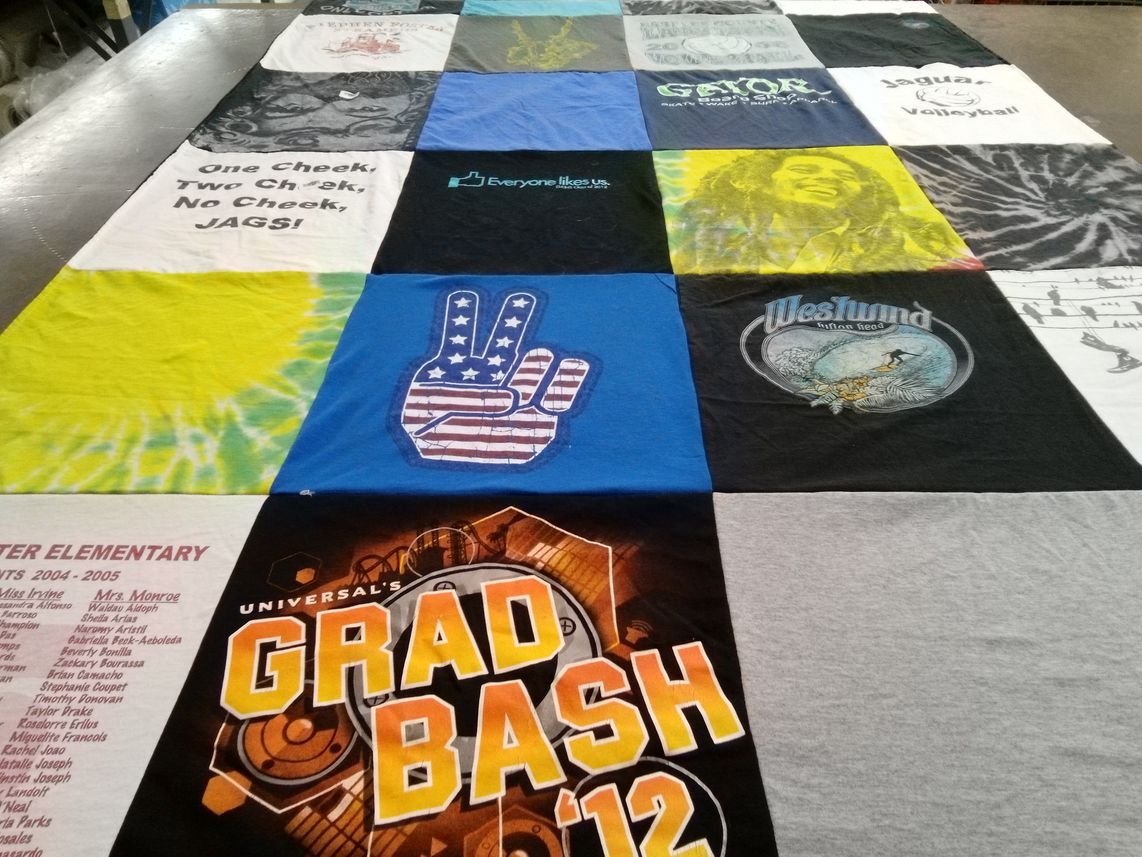 T-shirt quilt from elementary school by Amber from FL