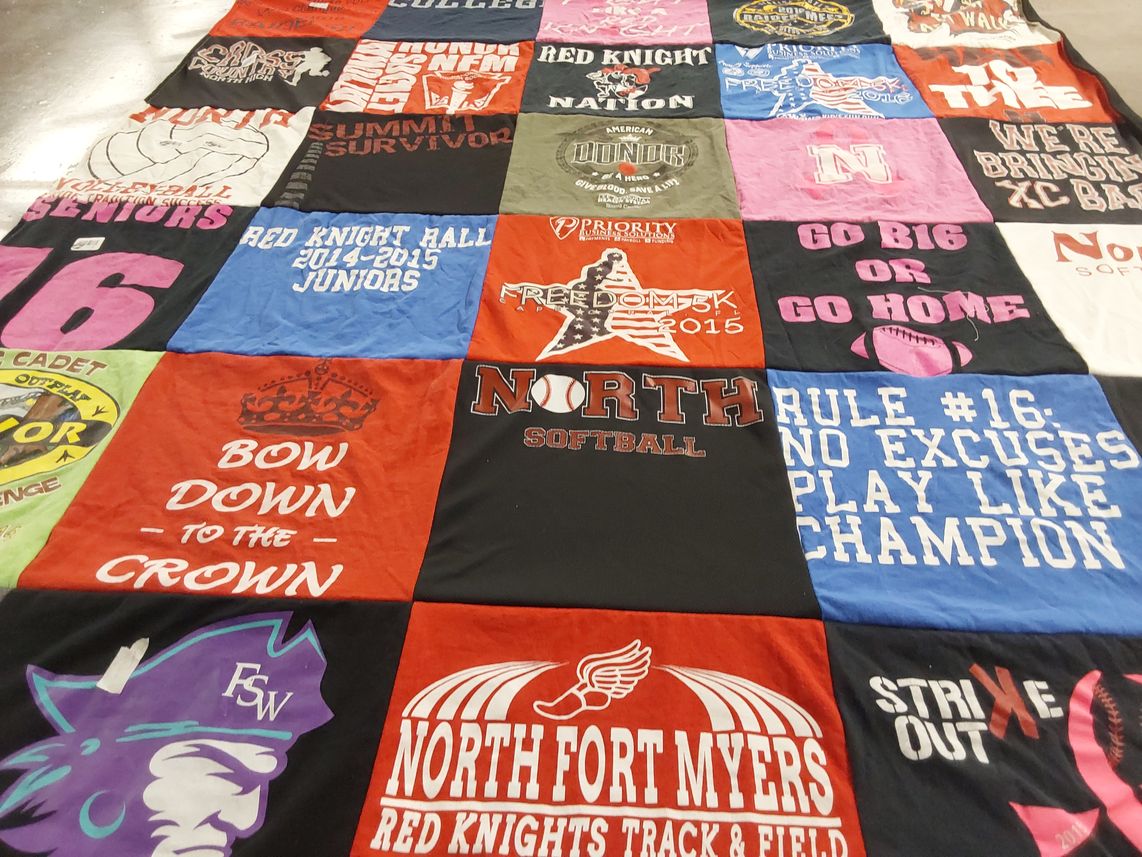 T-shirt quilt featuring north fort myers red knights by Darrah from FL