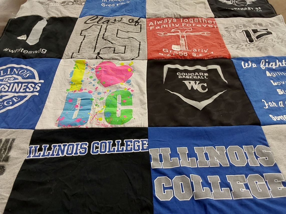 T-shirt quilt featuring cougars baseball by Kayla from IL