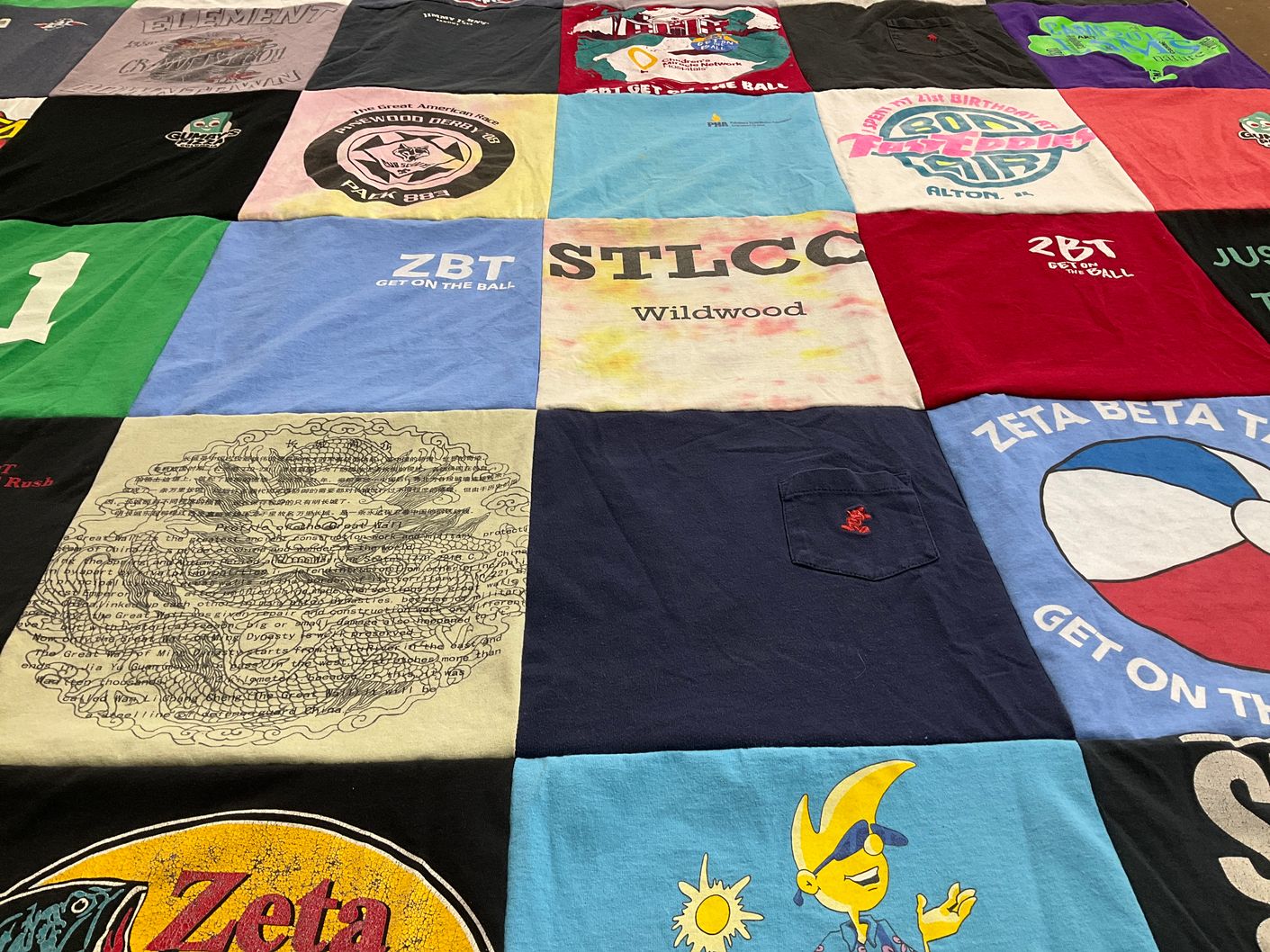 T-shirt quilt from st. louis community college by Jenny from MO