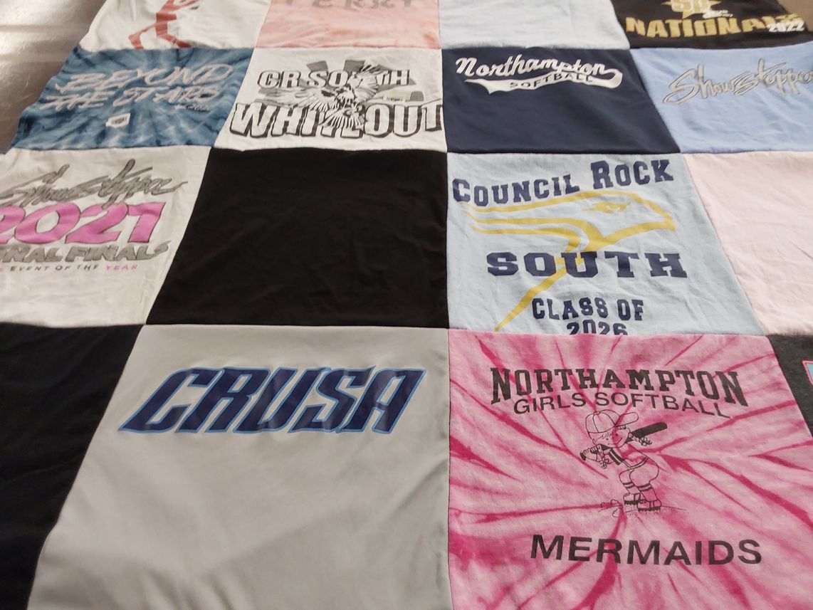 T-shirt quilt featuring northampton girls softball by Ryan from PA