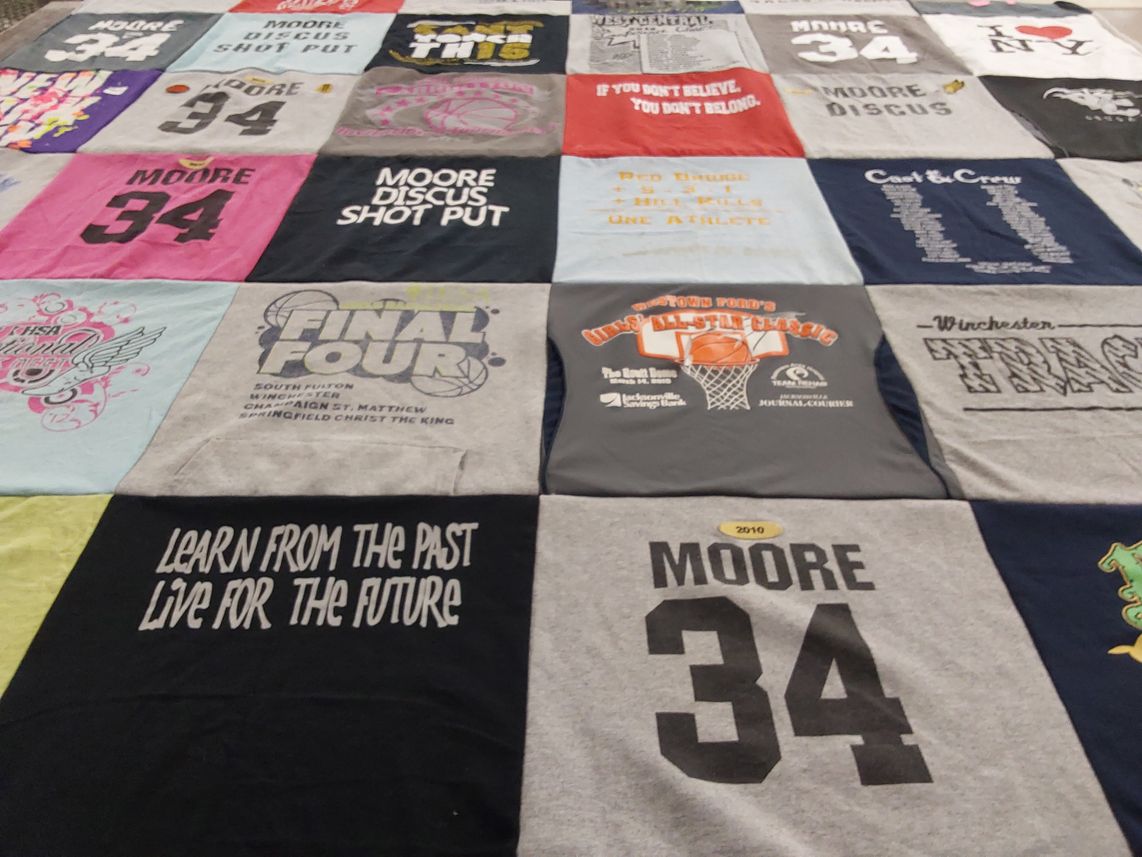 T-shirt quilt featuring south putnam high school by Kayla from IL