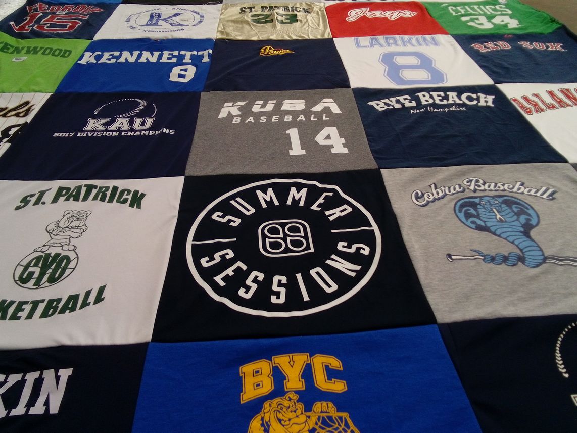T-shirt quilt featuring kennett high school baseball, rye beach baseball by Molly Larkin from PA