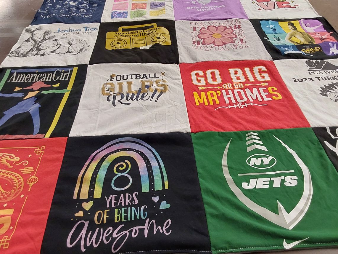 T-shirt quilt featuring new york jets by Kristen from CA