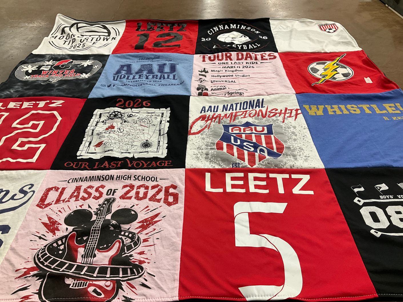 T-shirt quilt featuring aau volleyball by Julie from NJ