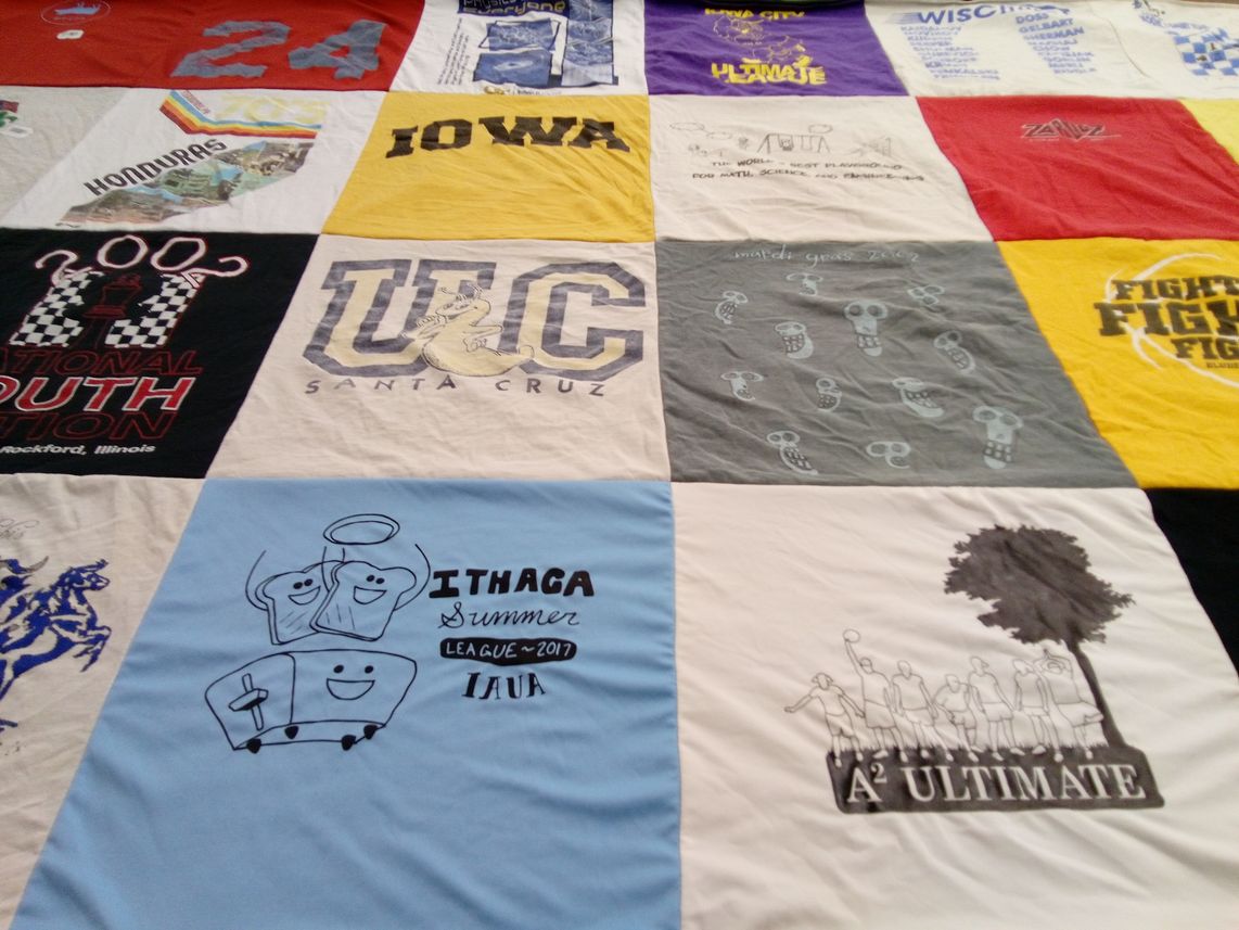 T-shirt quilt from university of california, santa cruz, ithaca college by David from GA