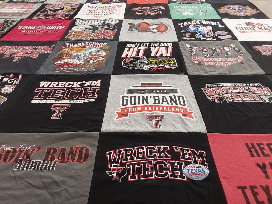T-shirt quilt featuring texas tech red raiders by Kati from AR