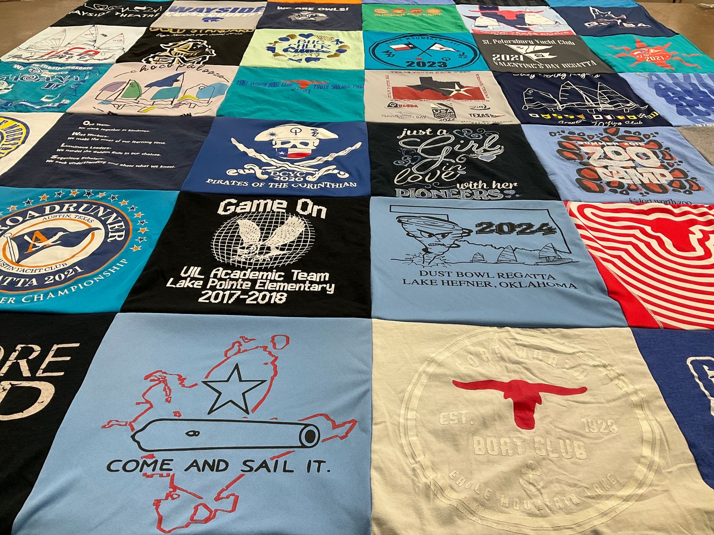 T-shirt quilt from lake pointe elementary by Dana from TX