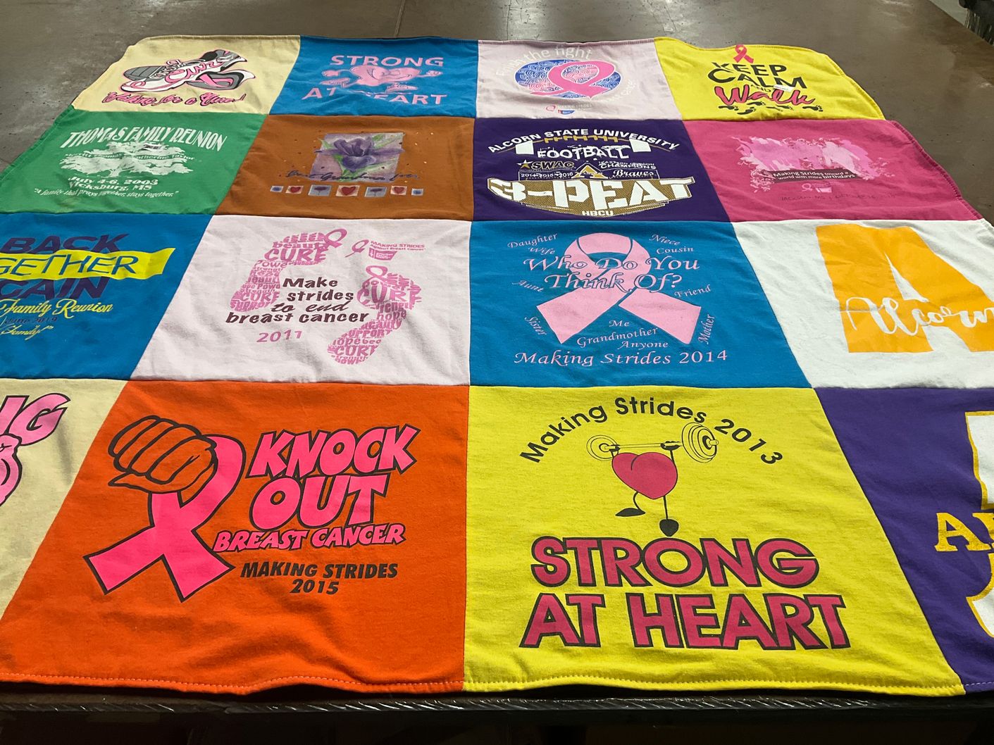 T-shirt quilt from second state university by Conicia from MS