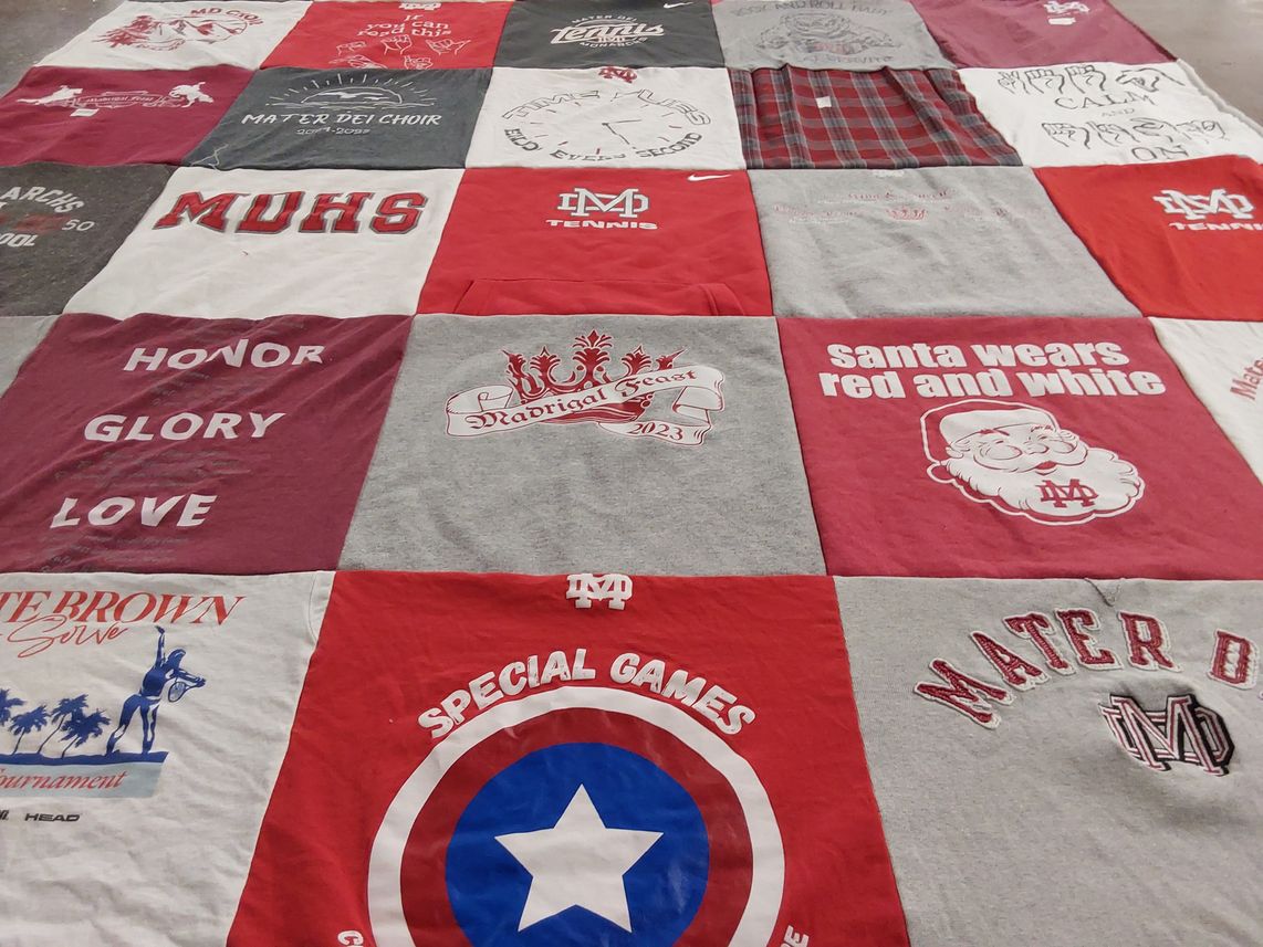 T-shirt quilt from mater dei high school by Addison from CA