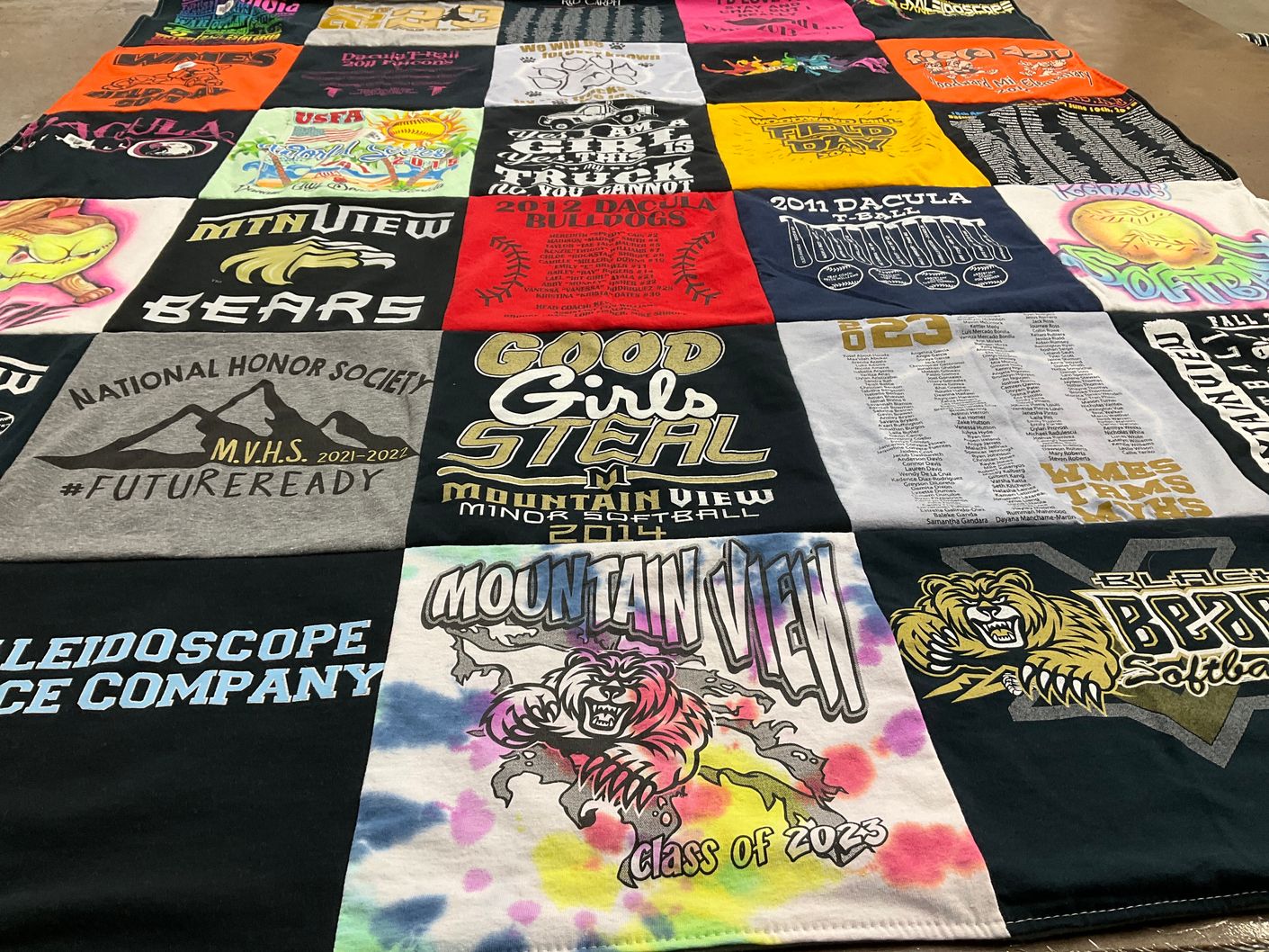 T-shirt quilt featuring mountain view bears by Kristy from GA