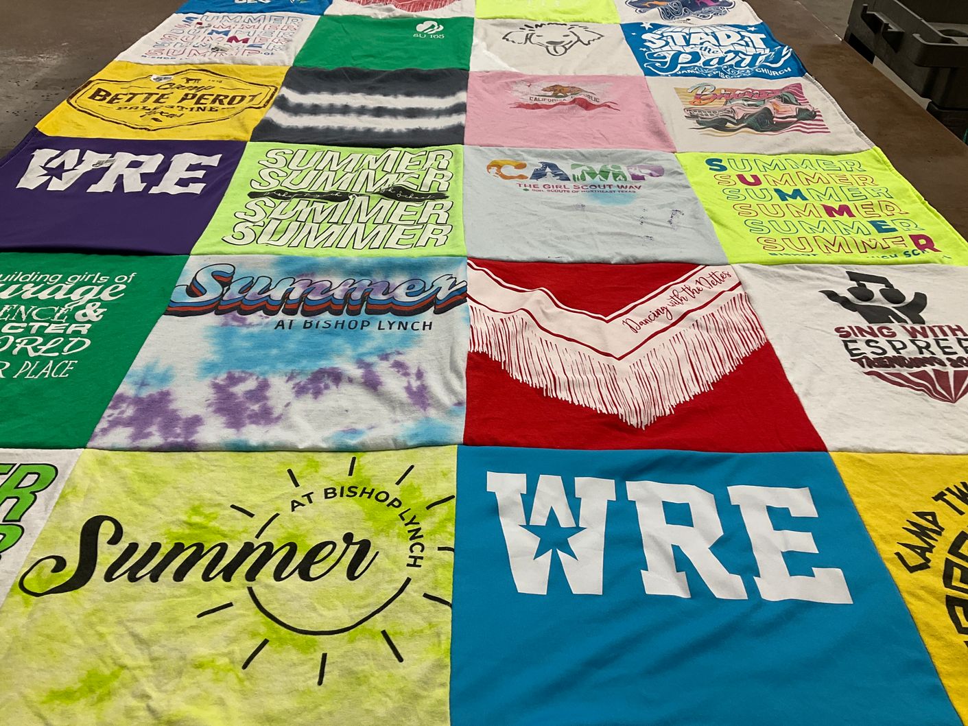 T-shirt quilt from bishop lynch high school by Elizabeth from TX