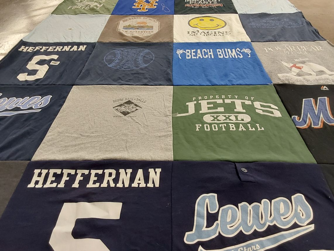 T-shirt quilt featuring jets football by Hiba from DE