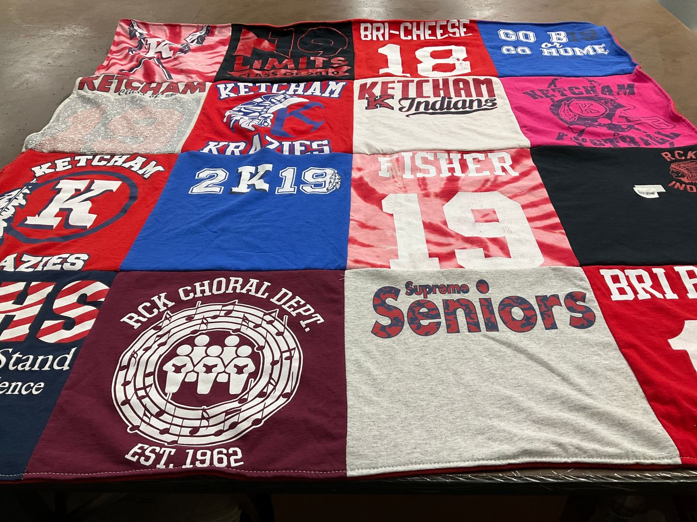 T-shirt quilt from ketcham high school by Brianna from NY