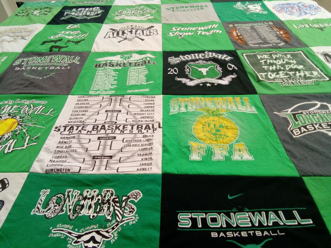T-shirt quilt featuring stonewall longhorns basketball by Kaitlinn from OK