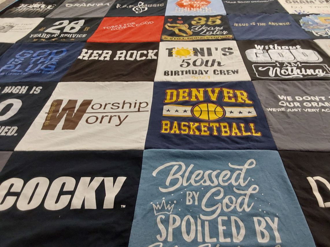 T-shirt quilt featuring denver basketball by Augusus-High, from GA
