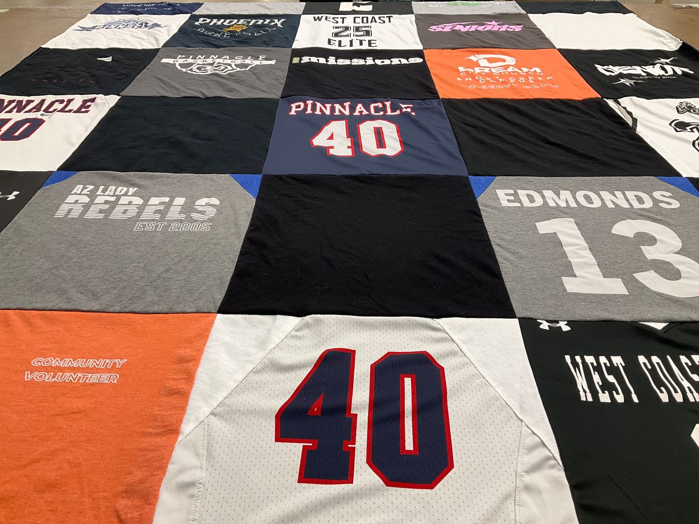 T-shirt quilt from pinnacle high school by Krystle from AZ