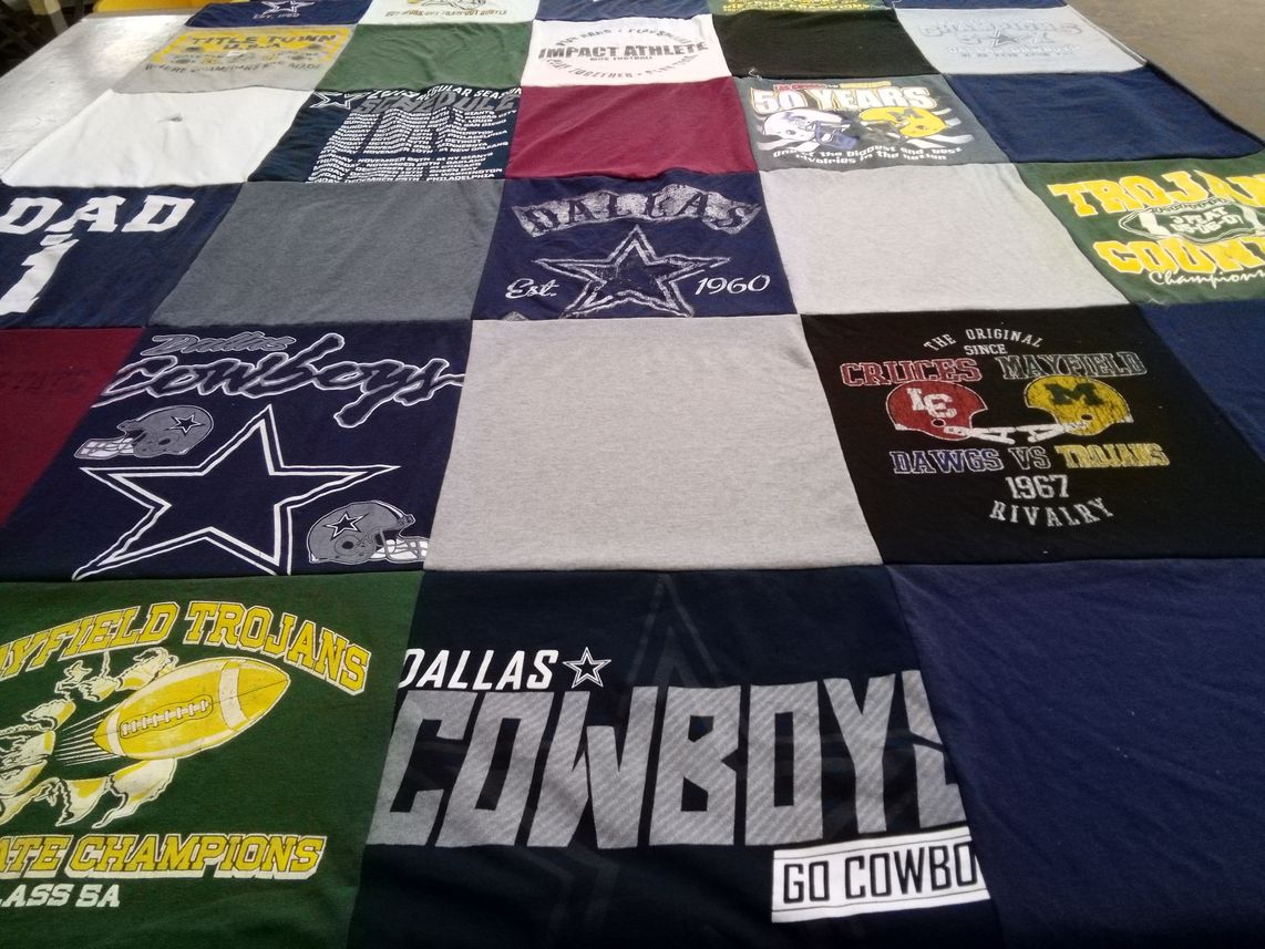 T-shirt quilt featuring dallas cowboys, mayfield trojans by Elfida from NM